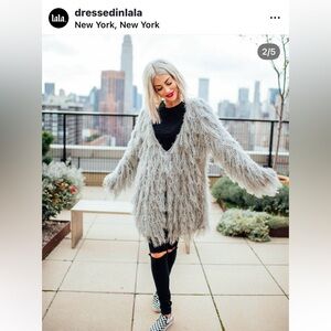 DIL Gray furry Women's Cardigan